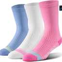 BRISIRA Bamboo Viscose Women Compression Running Socks Cushioned Anti Blister Moisture Wicking Crew Athletic Socks M