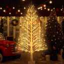 1 Pack 6ft-1100led Christmas Lighted Birch Tree LED Warm White Lights Twinkle Twig Artificial Tree Light for Outdoor Indoor Home Holidays Party Decorations, 8 Modes