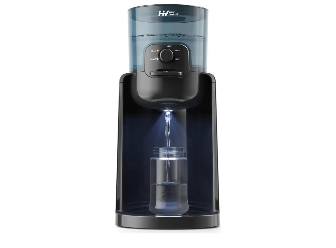 Water Warmer, HEYVALUE Baby Bottle Warmer, Formula Maker with Night Light, 4 Temperature Control & 72H Keep Warm, Detachable Tank, Instantly Dispenses Warm Water, Feed Baby More Easier and Healthier