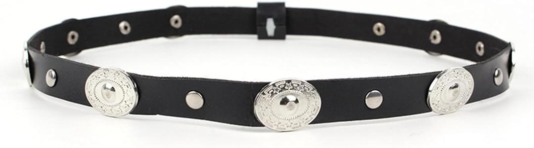 Hat Bands for Cowboy and Cowgirl Western Accesories for Men and Women Leather Style Hat Belt Band (Black and Silver)