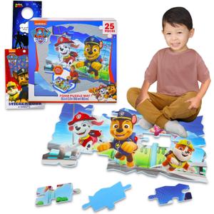 Paw Patrol Foam Puzzle for Toddlers, Kids - 25 Piece Jigsaw Puzzle Playset Plus Stickers and More | Boys and Girls Floor Puzzles