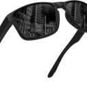 Sports Polarized Sunglasses for Men Women UV Protection Unbreakable Driving Running Fishing Hiking Sun Glasses (Matte Black Frame/Gray Lens)