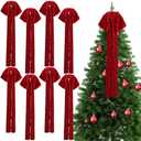 Daifunli 8 Pcs Extra Large Valentines Day Velvet Bows, 17.7 x 8.7 Vintage Raw Edge Ribbon Swag Bows for Romantic Home Decor, Door Wall Mantel Hanging Decorations(Burgundy,8.7 x 17.7 x 2 in)