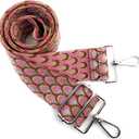Pink Silver Thread Peacock Purse Strap with Silver Hardware 2 Inch Wide Replacement Crossbody Guitar Style Shoulder Strap for Handbags Totes