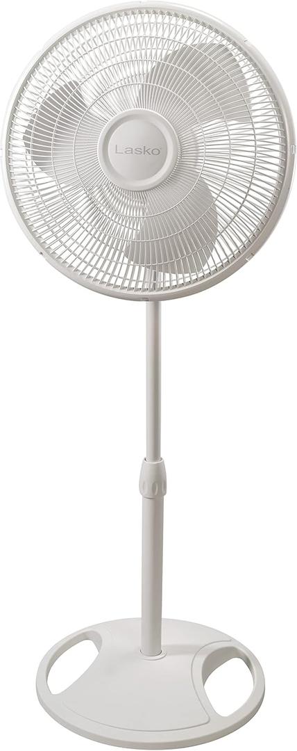 Lasko 2520 Oscillating Stand Fan, White 16 Inch