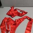 RSLOVE Women Sexy Lingerie Set Satin Bow Tie 2 Piece Bra and Panty Sets Size M