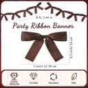 2 Pcs Christmas Bow Garland Banner 16.4 ft Pre-Assembled Brown Satin Bows Ornaments Xmas Bows Hanging Decor for Room Fireplace Bachelorette Party Birthday Baby Shower Supplies