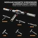 42-in-1 Magnetic Ratchet Screwdriver Set, S2 Steel Precision Repair Tool with T-Handle Portable Case for Computer, Glasses, Bike, Electronics Furniture