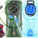 2 Pack Hydration Bladder 2 Liter/70 oz - Water Bladder Pack of 2(1 Piece Blue+1 Piece ArmyGreen) - BPA Free Hydration Pack Replacement