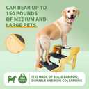 Dog Stairs for Small Dogs,3-Step Bamboo Wooden Dog/Pet/Cat Steps Ramp for Couch Sofa, Bed and Car, Can Support Weighing Up to 160 LB,
