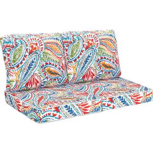 JMGBird Set of 2 Outdoor Cushion Tufted Pillow, Deep Seat Outdoor Chair Cushion 22"x22" Patio Cushions for Outdoor Furniture (Paisley Patten)