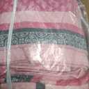 Homzard King Size Comforter Set, Cotton Quilt, Hot Pink Grey Bedding Set,Lightweight Striped Bedspread, Reversible Coverlet King Size (106"X98") with 2 Pillow Shams All Season