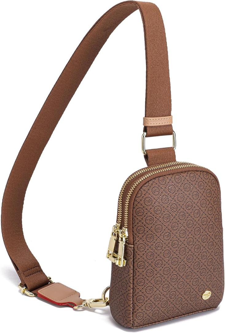 INICAT Anti Theft Crossbody Bag for Women, Small RFID Blocking Sling Purse with Zipper Lock for Travel, Vegan Leather