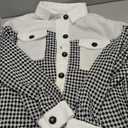 SHEWIN Shackets for Women 2025 Casual Long Sleeve Tops Button Down Plaid Fall Jackets (Medium, A1-white)