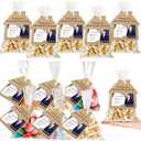 Hoolerry 100 Set Open House Popcorn Bag with Tag Real Estate Agent Thanks Tag Business Card House Shaped Paper Gift Popcorn Candy Biscuits Bag for Estate Agent Favors Supplies(Kraft Color)