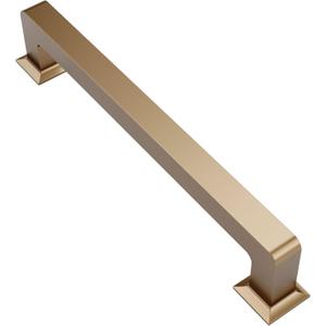 Alzassbg 10 Pack Champagne Bronze Cabinet Pulls, 6-1/4 Inch(160mm) Hole Centers Cabinet Handles Square Kitchen Hardware for Cabinets AL3046TGP
