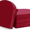 Outdoor Chair Cushions Set of 4: Waterproof & Fade Resistant Patio Furniture Cushions - 17 x 16 x 2 Inch Non Slip Round Corner Seat Cushion Pads with Removable Cover for Garden Yard Lawn, Burgundy (Red)