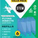 STEM Insect Light Trap Refill Cartridges, Indoor Fruit Fly Trap, Insecticide-Free Pest Control for Home, Attracts and Traps Flying Insects, Official STEM Refills - 6 Count