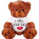 I Miss You Gifts Large 13 inch Teddy Bear I Miss Your Face- Cute Unique Long Distance Relationships Gift, Friend, Couples, Relationship, Boyfriend, Girlfriend, I'm Sorry, for Her, Him