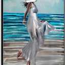 Yihui Arts Beach Metal Wall Art - Stunning Dancing Lady Aluminum Artwork Picture for Coastal Decor (32"L x 24"W)