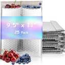 25Pcs Thermal Bubble Mailer 9.5" x 11", Waterproof Metallic Foil Mailing Envelopes, Self-adhesive Insulated Shipping Bags for Perishable food, Cosmetics, Pharmaceuticals