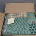 LEAONME Quilt Set King Size 3 Piece Bedspread Lightweight Microfiber Floral Paisley Olive Green, 98x106 Inch