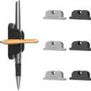 OUTXE 6-Pack Magnetic & Adhesive Pen Holder with Dual Slots - Easy Organize & Access Pencil, Pen, Marker- Perfect for Desk, Wall, Refrigerator, Whiteboard, Clipboard