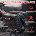 Motorcycle Saddlebag Lid Bra Covers PU Leather Saddlebag Speaker Lid Cover Waterproof Fit for Harley Touring Street Glide 2014-2022 (Black)