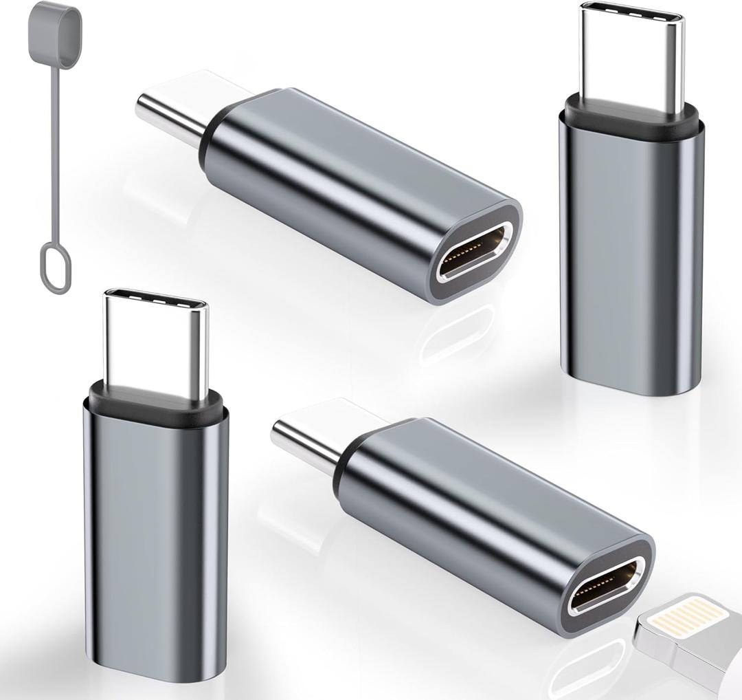 4 Pack Lightning to USB C Adapter for iPhone 15/16/16 Pro/16 Pro Max/16 Plus,Samsung S24,iPad Air,Fast Charging & Data Transfer,Type C Charger Connector Cable,Not for Audio/Headphone/OTG