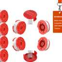 Rivershine Craftsman Weed Eater String Replacement Spool Kit, 8-Pack 0.065" 30ft Auto-Feed Trimmer Line Spools + 2 Caps + 2 Springs, Compatible with CMCST900 CMCST915 Weed Wacker String