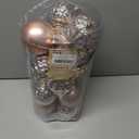 Sea Team 21-Pack Christmas Ball Ornaments with Strings, 80mm/3.15-Inch Large Size Baubles, Shatterproof Plastic Christmas Bulbs, Hanging Decorations for Xmas Tree, Holiday, Wedding, Party, Rose Gold