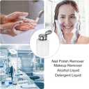 HARFINGTON 4PCS 180ML(6oz) Push Down Alcohol Dispenser Pump Liquid Press Empty Bottles Refillable Container for Acetone Cleanser Nail Polish Remover, White (1.7 Ounces)