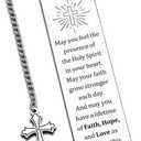2 x Baptism Gifts for Women Men Christan Teacher Religious Bookmarks for Women Men Easter Basket Stuffers for Him Bible Easter Gifts for Women Catholic Graduation Gifts for Her First Communion