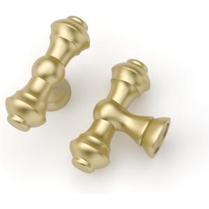 Asidrama 10 Pack Brushed Gold Kitchen Cabinet Knobs Dresser Knobs Drawer Knob Cabinet Hardware Zinc Knob for Dresser Drawers 3768 AD0018 (Single Hole Knob)