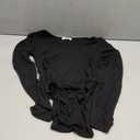 MANGOPOP Long Short Sleeve Bodysuits for Women Scoop Neck Ribbed Body Suit Stretchy Basic T Shirt Tops (Large)