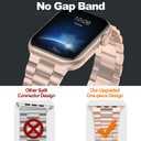 iiteeology Lightweight Stainless Steel Band Designed for Apple Watch Series 1-11, 42mm, 41mm, 40mm, 38mm, SE2&SE3, Replacement iWatch Bands for Women, Rose Gold