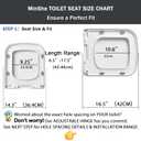 MinSha Square Toilet Seat replacement Soft Close PP with Easy Install