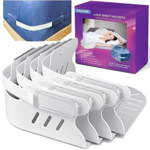 Lock Bed Sheet Holders for Corners  New Upgrade 4Pcs Heavy Duty Bed Sheet Straps with AntiSlip Pads Keep Sheets Firm & Tight, No More Loose Sheets, Easy OneTime Installation for Any Mattress Sizes