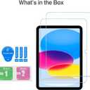 Screen Protector for iPad A16 2025 11th/10th Generation 2022 (11-inch/10.9), HD Clear Tempered Glass Film Guard -2 Pack [Face ID & Apple Pencil Compatible] Ultra Sensitive Case Friendly