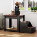 Large Dog Window Seat with Stairs, Non-Slip Removable Soft Pads, Indoor Dog Perch to Look Out Window