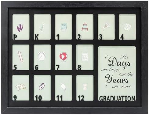 GMFrames School Days Photo Frames Prek-12x16 for Pre-School & Kindergarten to 12th Grade Black