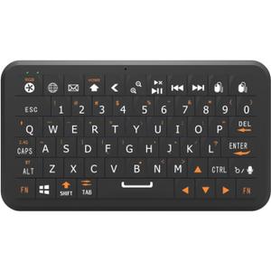 Mini Keyboard with Bluetooth 5.0/2.4G Dual Mode, Gyroscopic Motion Mouse, 64 Keys, RGB Backlight Options, Rechargeable Battery, Type-C Win/iOS/Android/ (Black)