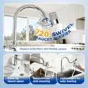 KLLEYNA Pull-Down Faucet-Mount Water Filters - (22 Adapters) Swivel 720 Sink Tap Filtration, ACF Reduce 99% Chlorine for Great Taste, 528 Gallon Purifier Kitchen/Bathroom,High Pressure 2-Mode Spray