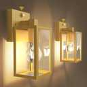 PARTPHONER Dusk to Dawn Outdoor Light Fixtures, 2-Pack Sensor Porch Lights, Waterproof Exterior Wall Sconce Lighting Lamp, Waterproof Wall Lantern for House, Doorway, Garage (Gold) (9.65 in (2-Pack))