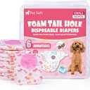 Pet Soft Disposable Dog Diapers - Female Dog Diapers with Adjustable Foam Tail Hole, Ultra Protection Puppy & Cat Diapers Wetness Indicator for Dogs in Heat or Incontinence, 50pcs (S,Red)