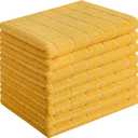 Microfiber Dish Towels - Soft, Super Absorbent and Lint Free Kitchen Towels - 8 Pack (Lattice Designed Yellow Colors) - 26 x 18 Inch (Yellow)