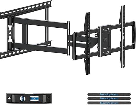 Mounting Dream TV Wall Mount for 32-65 Inch Television,Mount with Swivel and Tilt, Full Motion Bracket with Articulating Dual Arms, Fits 16inch Studs, Max VESA 400X400 mm, 99lbs, MD2581