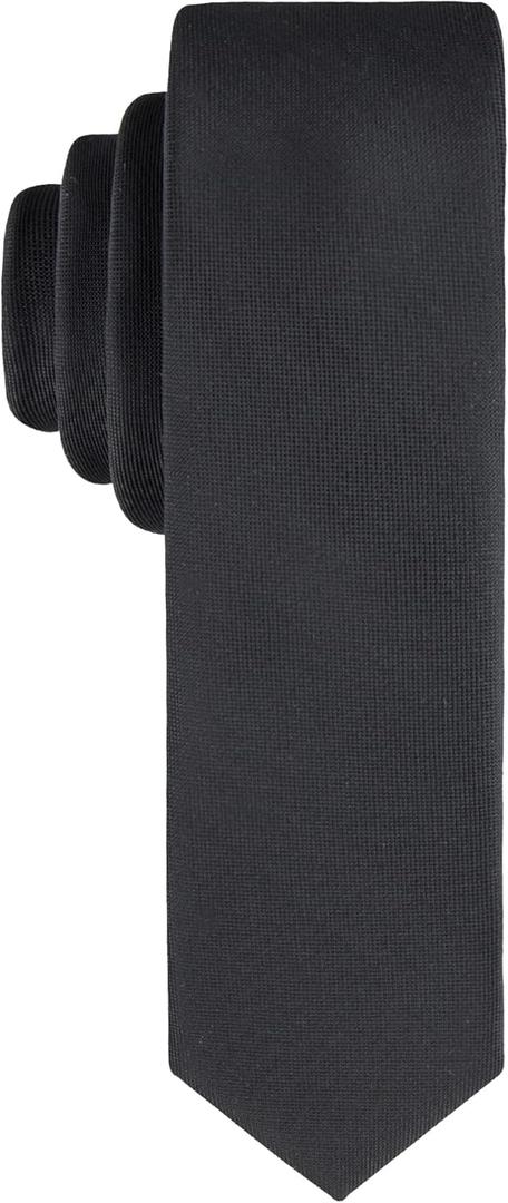 Calvin Klein Men's Solid and Pattern Neckties Dress Ties for Work, Weddings & Formal wear (Black)