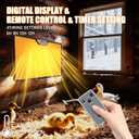 Brooder Plate for Chicks with Temp Control and Display,Dual-Sided Chicken Coop Heater with Remote,Timer Function & Cycle Work,Adjustable Angle,Safe Heater Plate for Ducks Quail Poultry Warm,13"x17"