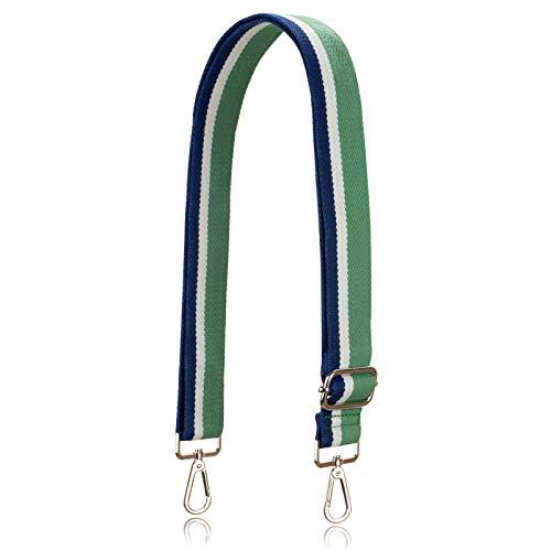Allzedream Purse Strap Replacement Crossbody Handbag Stripe Wide Adjustable (Green)